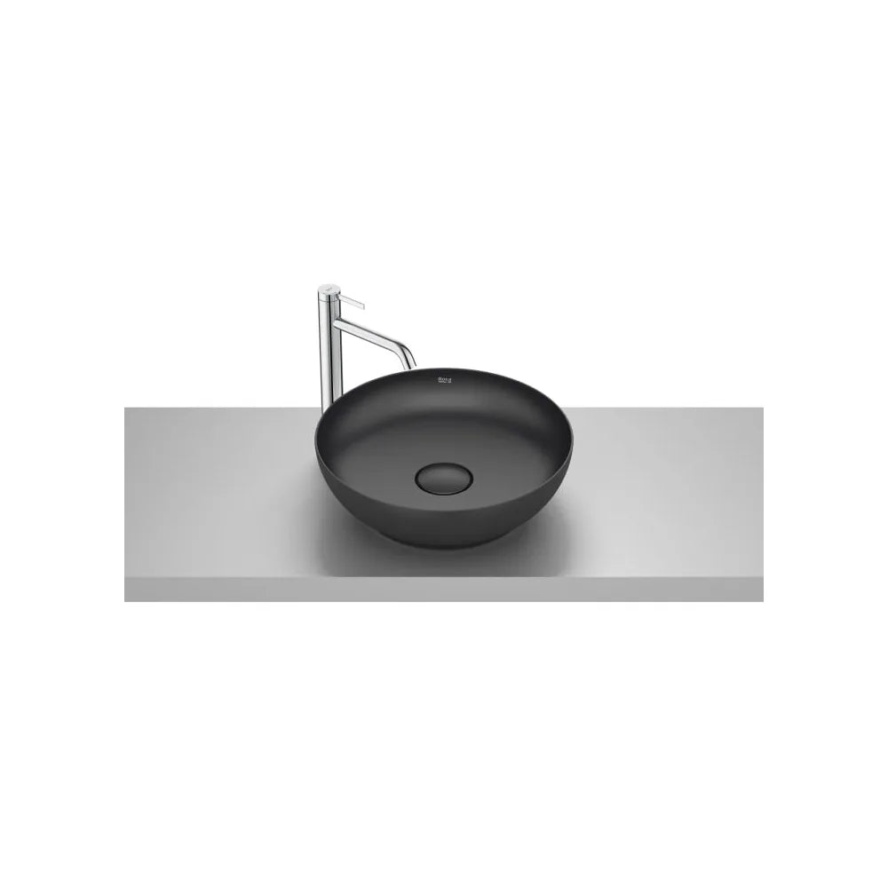 Lavabo redondo de sobre encimera Fineceramic negro 42 5x42 5x13 cm Roca - Vista 1