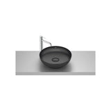Lavabo redondo de sobre encimera Fineceramic negro 42 5x42 5x13 cm Roca