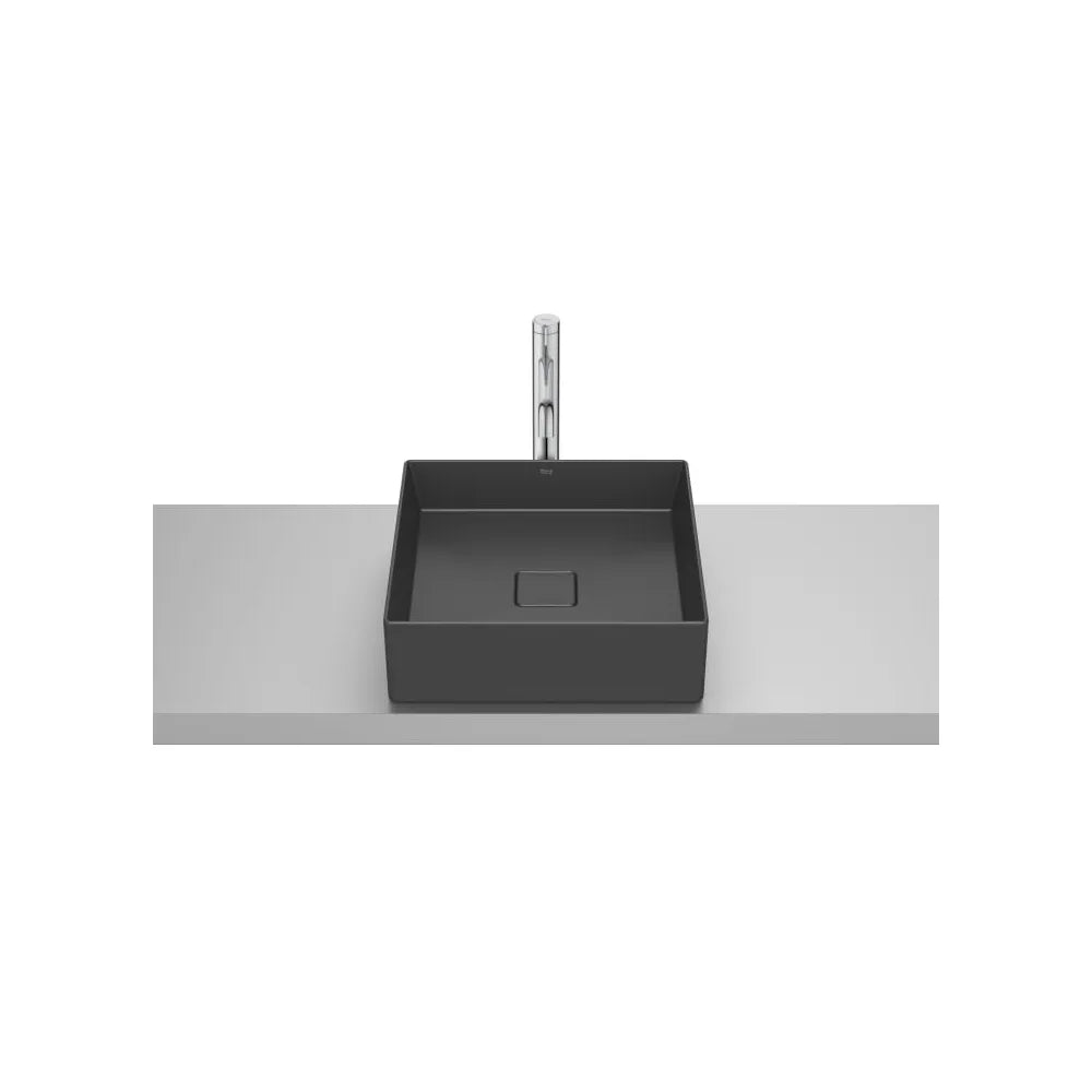Lavabo de sobre encimera cuadrado Fineceramic negro mate 40x40x12 5 cm Roca - Vista 1