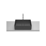 Lavabo Rectangular de Fineceramic para Sobre Encimera 51x36x12cm Negro Mate Roca