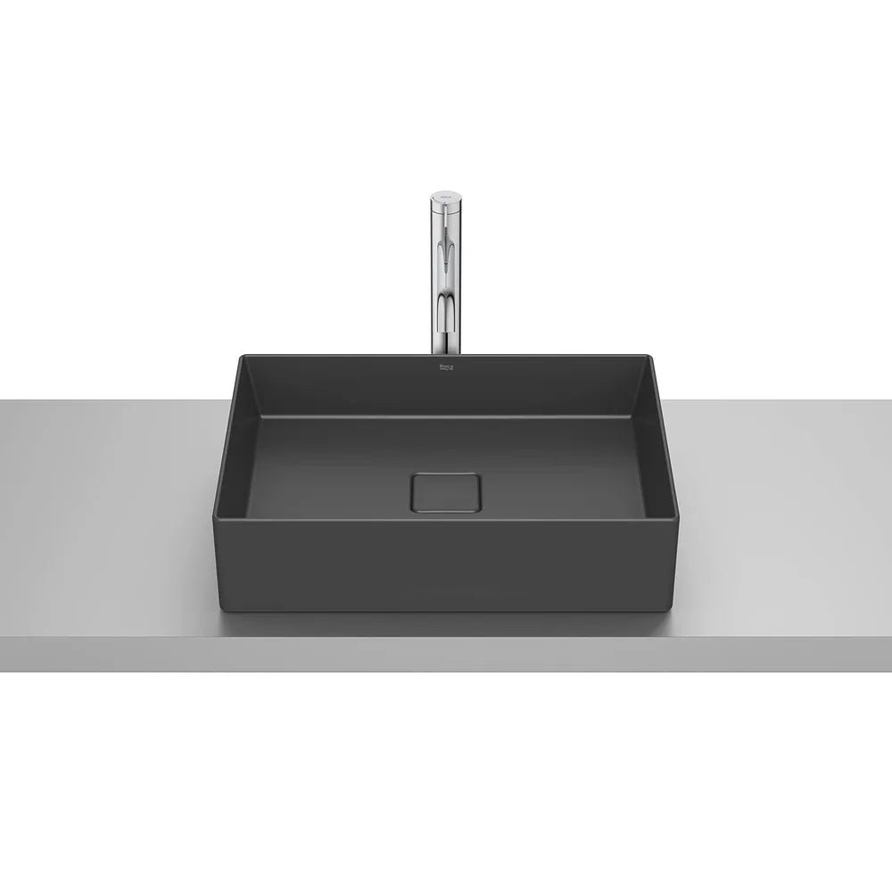 Lavabo Rectangular de Fineceramic para Sobre Encimera 51x36x12cm Negro Mate Roca - Vista 2