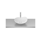 Lavabo de Fineceramic de sobre encimera redondo blanco mate 47x40x18 cm Roca