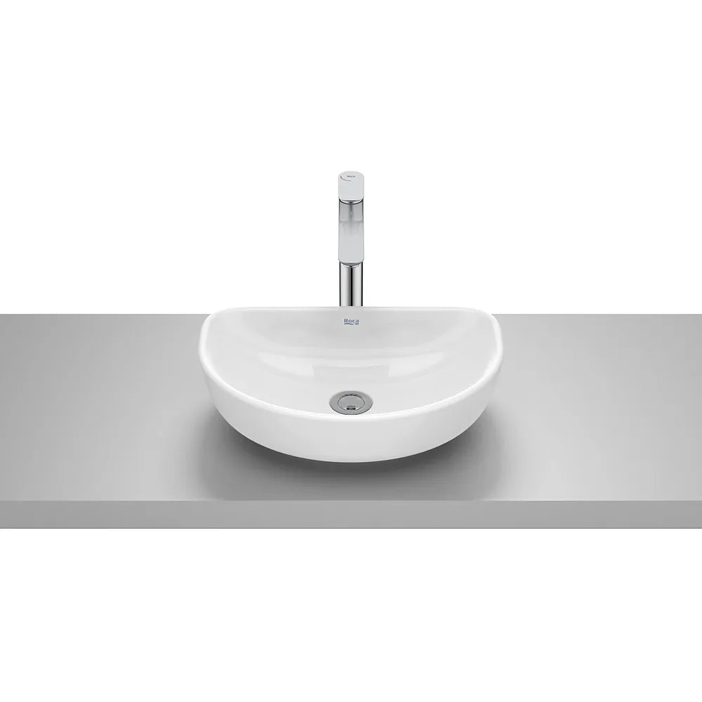 Lavabo de Sobre Encimera Ovalado Porcelana Optica 45x30x13cm Blanco Roca - Vista 2