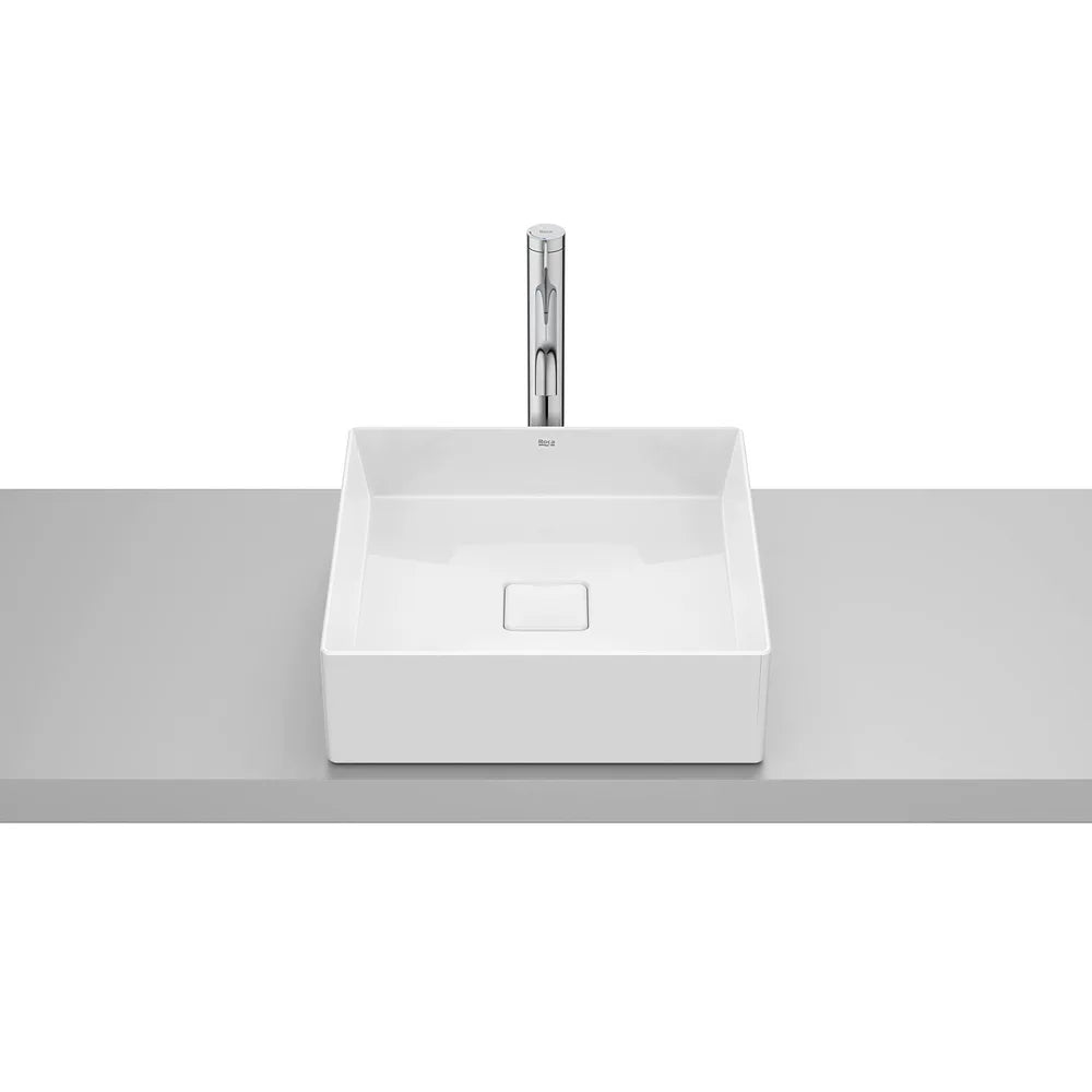 Lavabo Cuadrado de Sobre Encimera Fineceramic 5 Cm 40x40x12 cm Blanco Roca - Vista 2