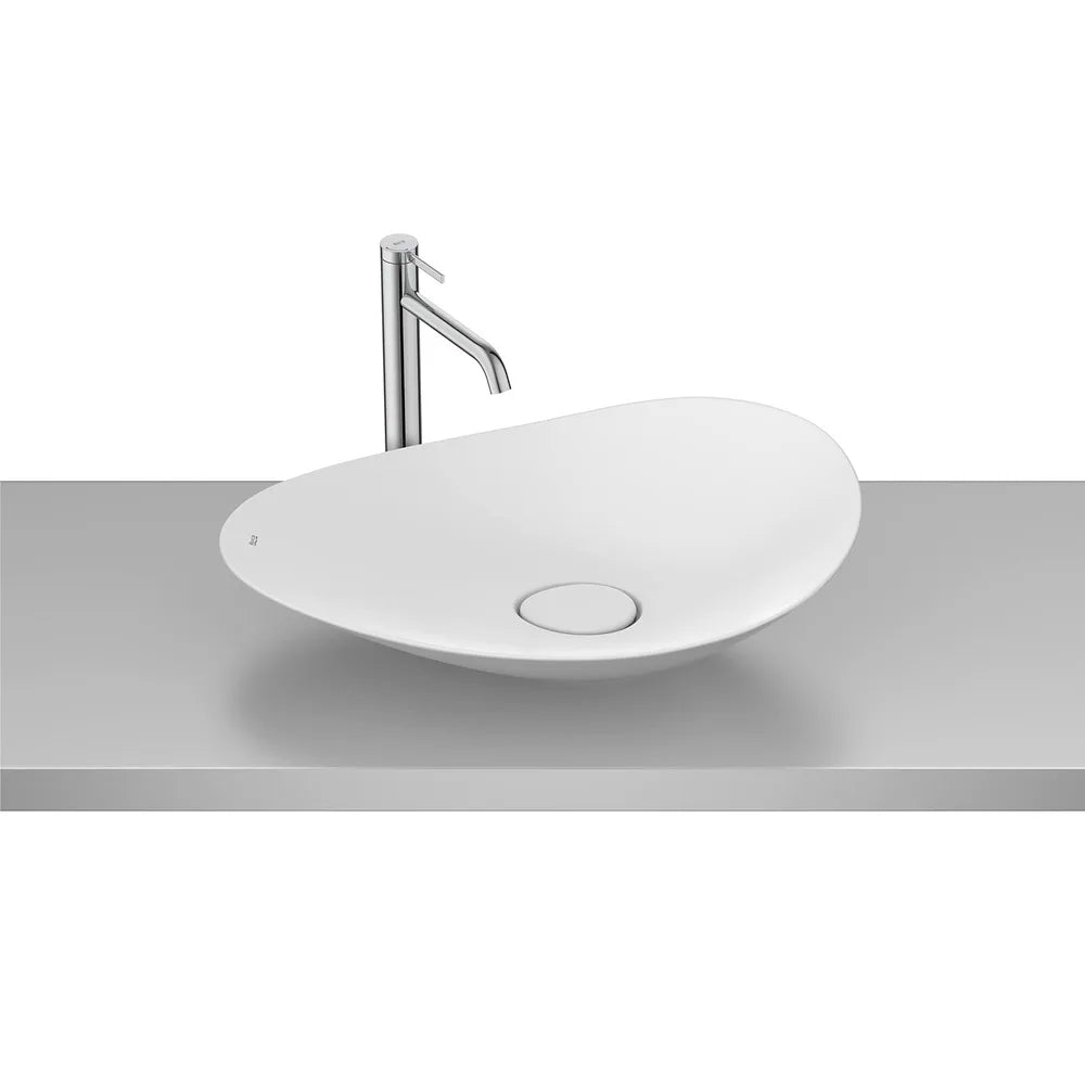 Lavabo de Fineceramic de sobre encimera ovalado 62x38x18 cm Blanco mate Roca - Vista 2