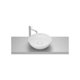 Lavabo Redondo de Sobre Encimera Fineceramic 42x42x13cm Blanco Mate Roca