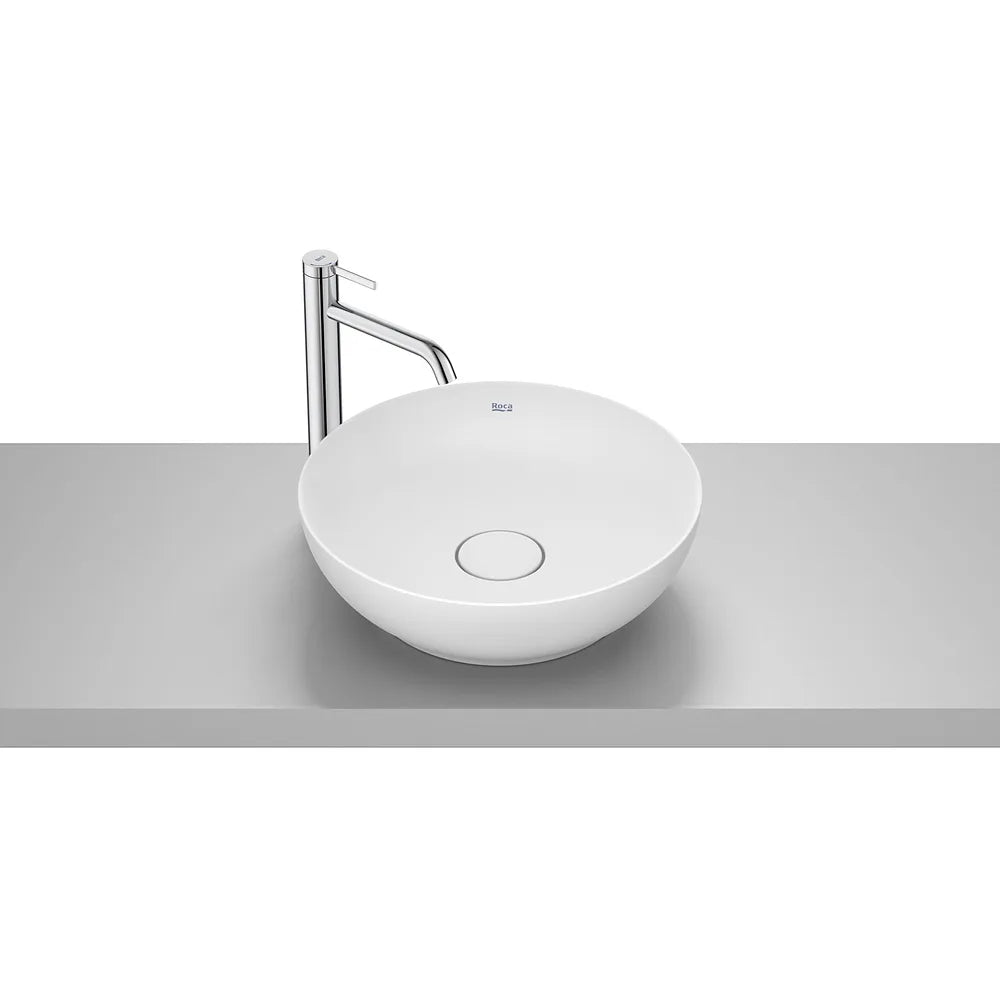 Lavabo Redondo de Sobre Encimera Fineceramic 42x42x13cm Blanco Mate Roca - Vista 2