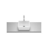 Lavabo de sobre encimera cuadrado porcelana blanco 35x35x13 cm Roca