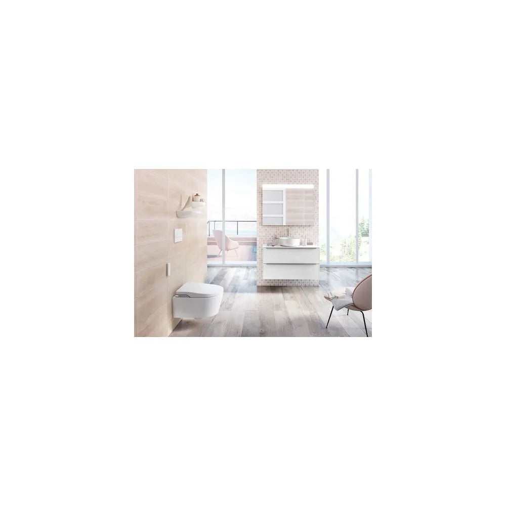 Taza Suspendida Redonda Rimless Salida Dual Duplo Roca - Vista 2