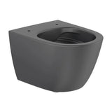 Taza Suspendida Compacta Rimless Salida Dual Duplo Negro Mate Roca