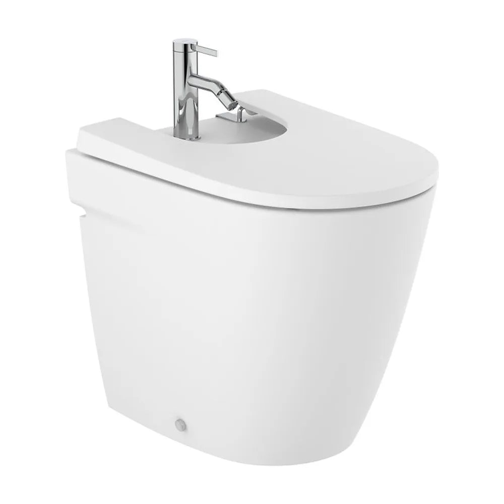 Bidé adosado a pared sin tapa redondo blanco mate 36x53x42 cm Roca - Vista 2