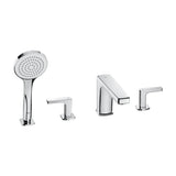 Grifería bimando de repisa para baño ducha con caño central 197 mm cromado Roca