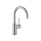 Mitigeur monobloc pour lavabo corps lisse levier latéral ouverture eau froide économie d'eau débit 5 l par min Roca