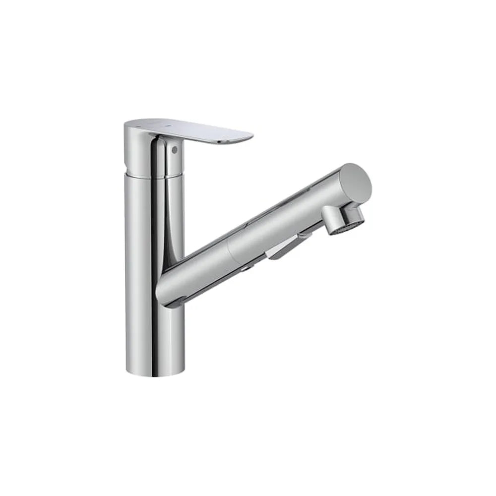 Grifería para cocina monomando con caño curvo giratorio y ducha extraíble 2 funciones Roca - Vista 1