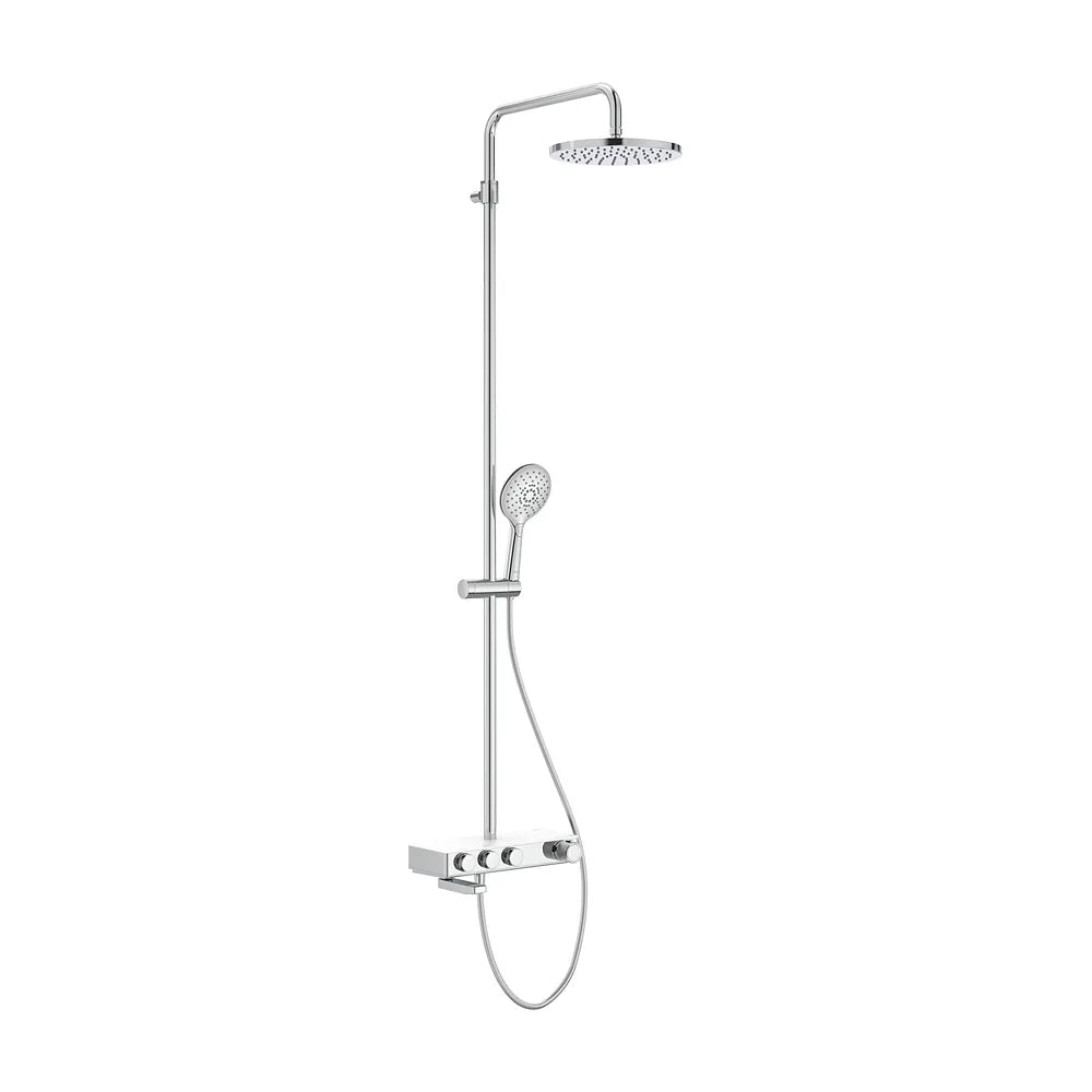 Columna Baño Ducha Termostática con Repisa Altura Regulable y Rociador Circular Roca - Vista 2
