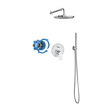 Conjunto encastrado monocomando para banho e duche com cabeça de duche 20 cm braço 40 cm Roca