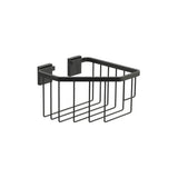 Panier mural d'angle en métal maille noir mat fixation par vis ou adhésif Dimensions 17.5 x 18.7 x 11.4 cm Rubik Roca