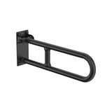 Barre d'appui relevable noir mat 60 x 9,9 x 22 cm pour personnes à mobilité réduite forme droite 4 points Roca