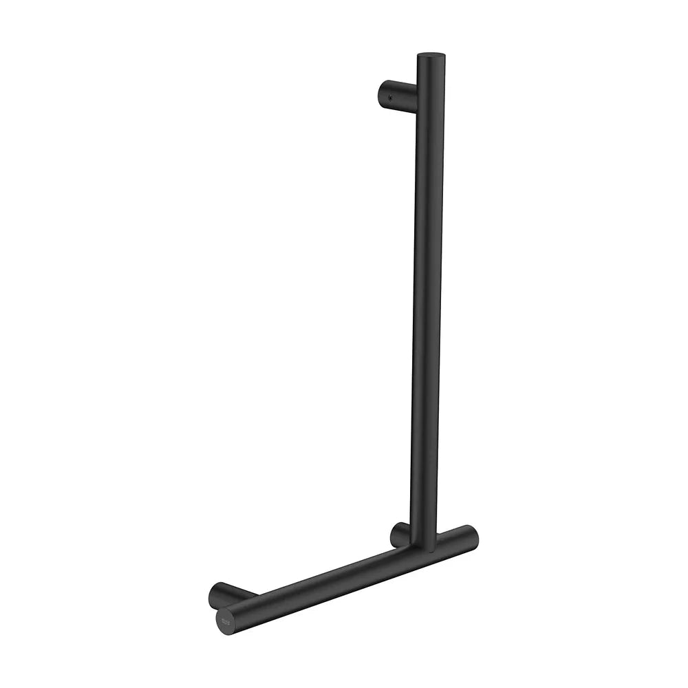 Asa angular de baño 90 grados derecha para movilidad reducida negro mate Roca - Vista 2