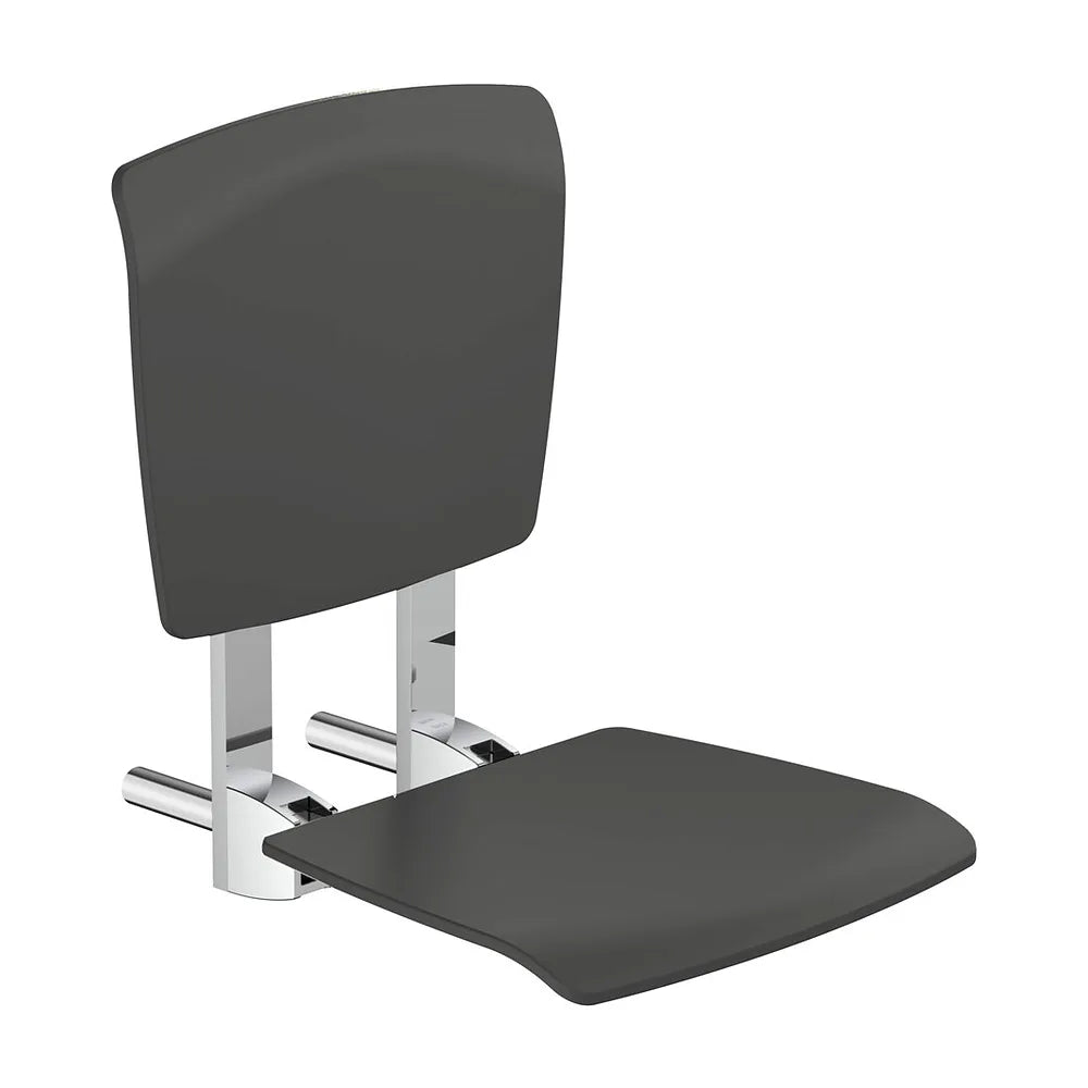 Asiento de ducha abatible portátil con respaldo para movilidad reducida 50x37 cm Roca - Vista 2
