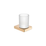 Portavaso de pared cristal y metal diseño minimalista 11x9x11 cm Roca