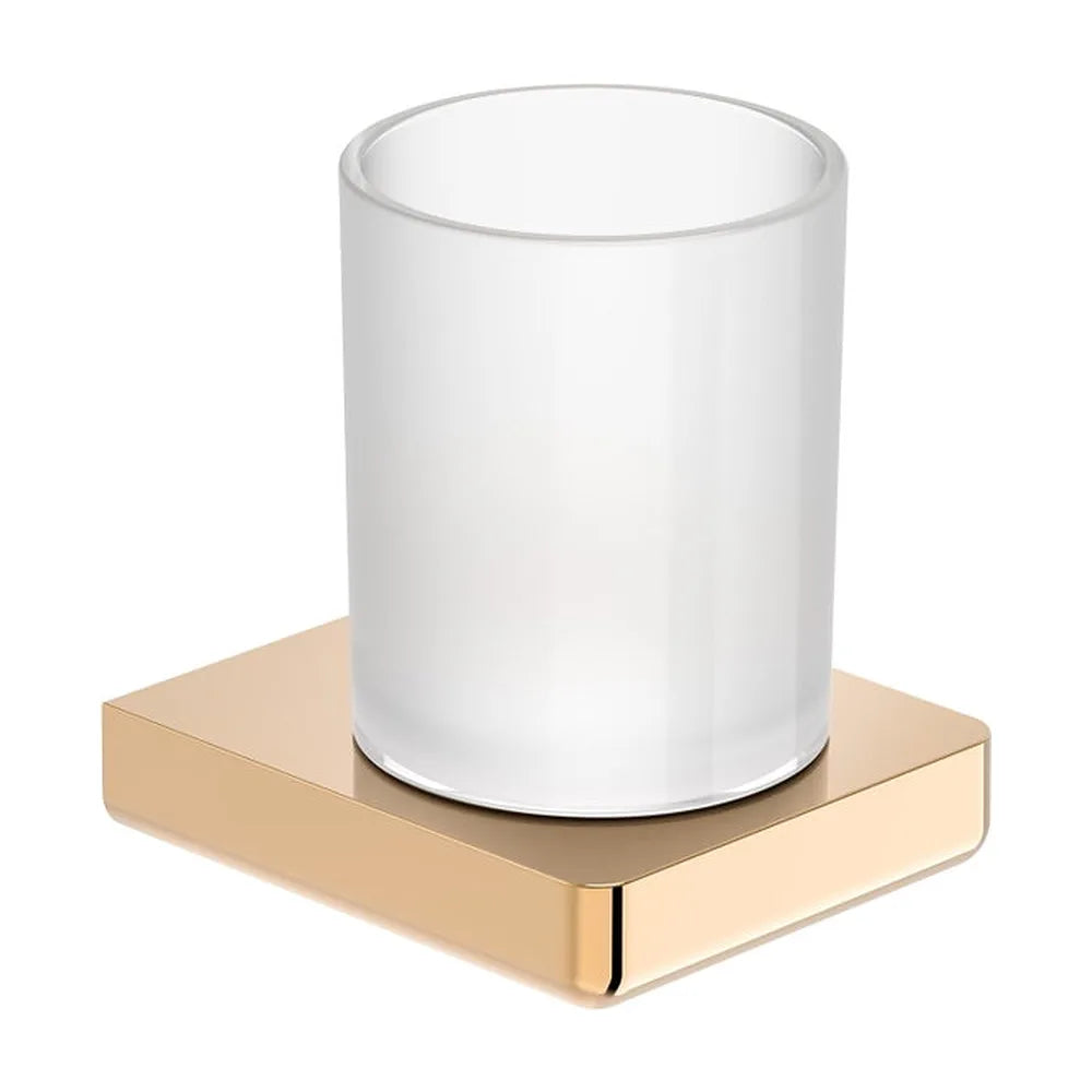 Portavaso de pared cristal y metal diseño minimalista 11x9x11 cm Roca - Vista 2