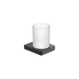 Portavaso de pared negro titanio cepillado 11x9x10 cm Roca