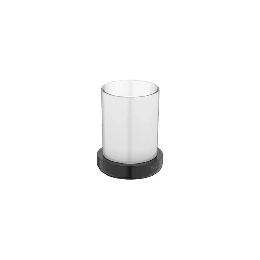 Portavaso de encimera cristal y metal negro titanio 8.7x8.7x11.2 cm Roca - Vista 1