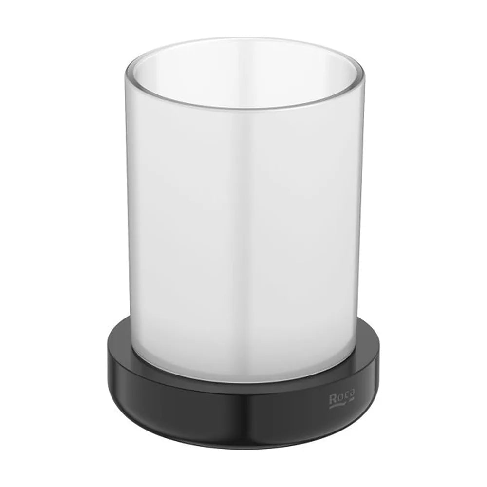Portavaso de encimera cristal y metal negro titanio 8.7x8.7x11.2 cm Roca - Vista 2