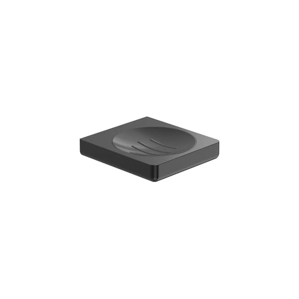 Jabonera de pared metal negro titanio cepillado 12x11 cm Roca - Vista 1