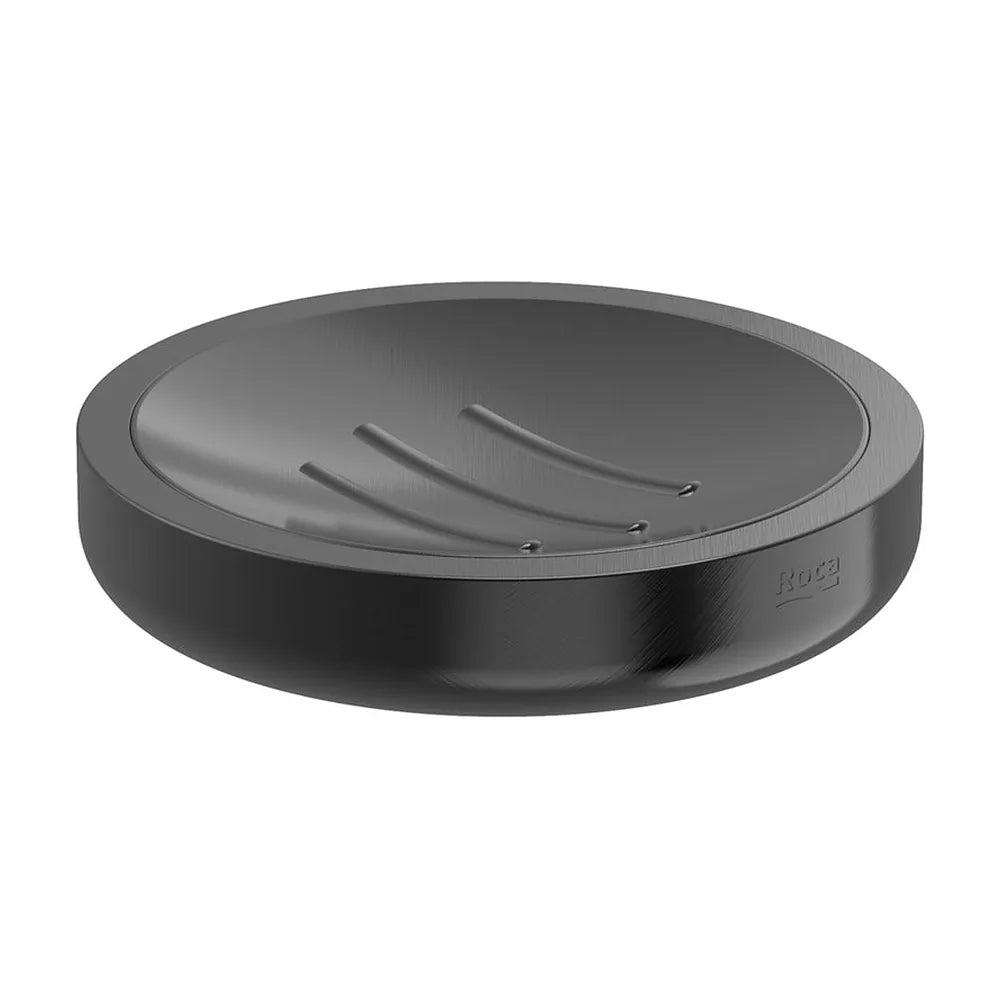 Jabonera de encimera metal negro titanio cepillado 11x11 cm Roca - Vista 2