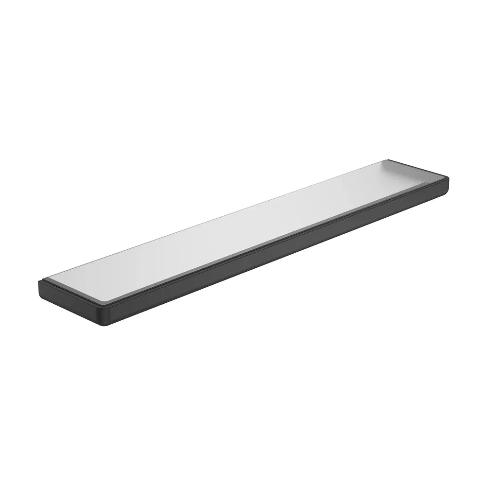 Repisa Mural de Cristal y Metal para Baño Tempo 60x11cm Negro Mate Roca - Vista 2