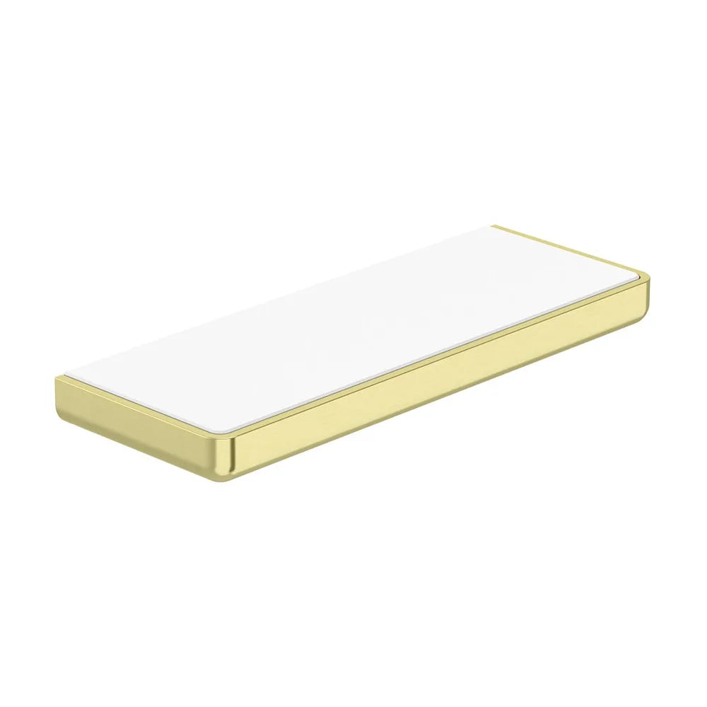 Repisa mural de cristal y metal 30x11x2 5 cm para baño diseño minimalista Roca - Vista 2
