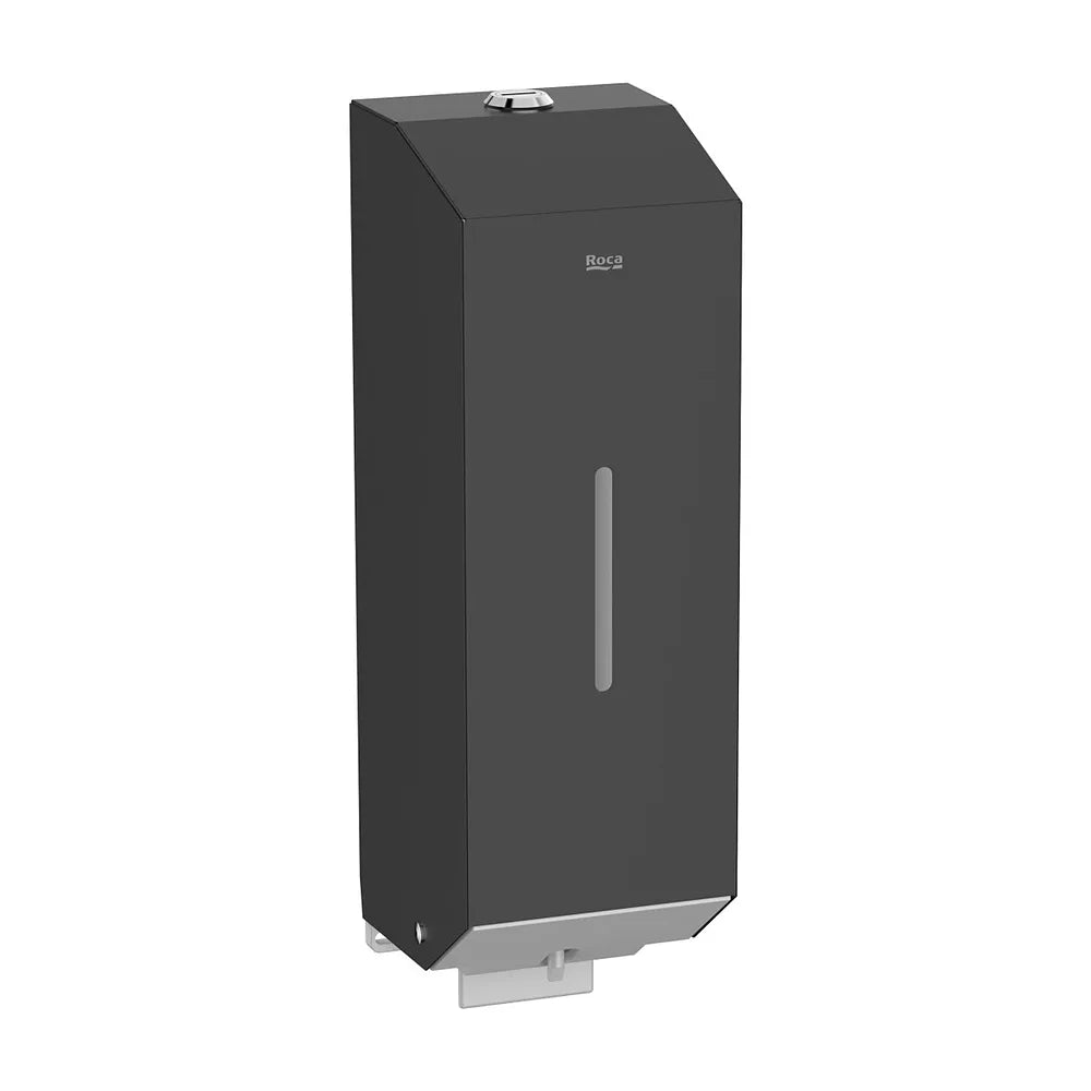 Dispensador de jabón líquido mural 1 2 litros acero inoxidable negro Roca - Vista 2