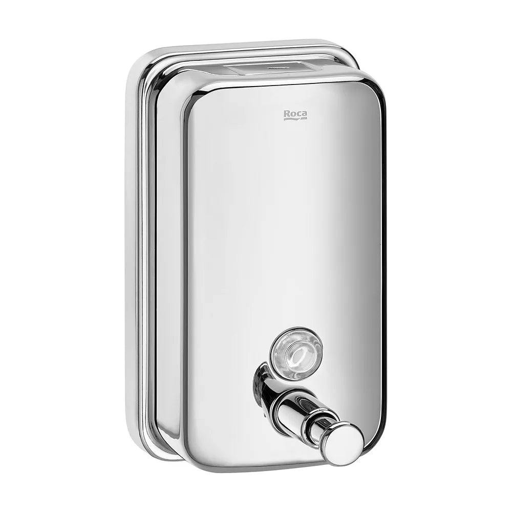 Dispensador de jabón líquido mural capacidad 800 ml acero inoxidable brillo Roca - Vista 2