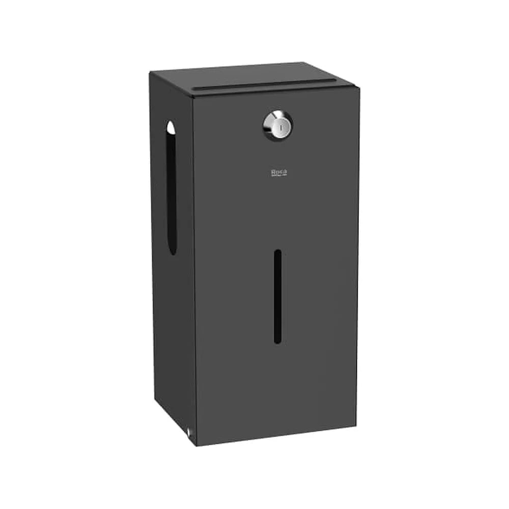 Dispensador mural para papel higiénico 2 rollos acero inoxidable negro Roca - Vista 1