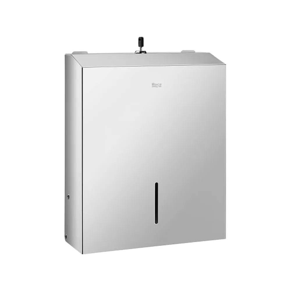 Dispensador mural de toallas capacidad 400 a 600 unidades acero inoxidable brillo Roca - Vista 1