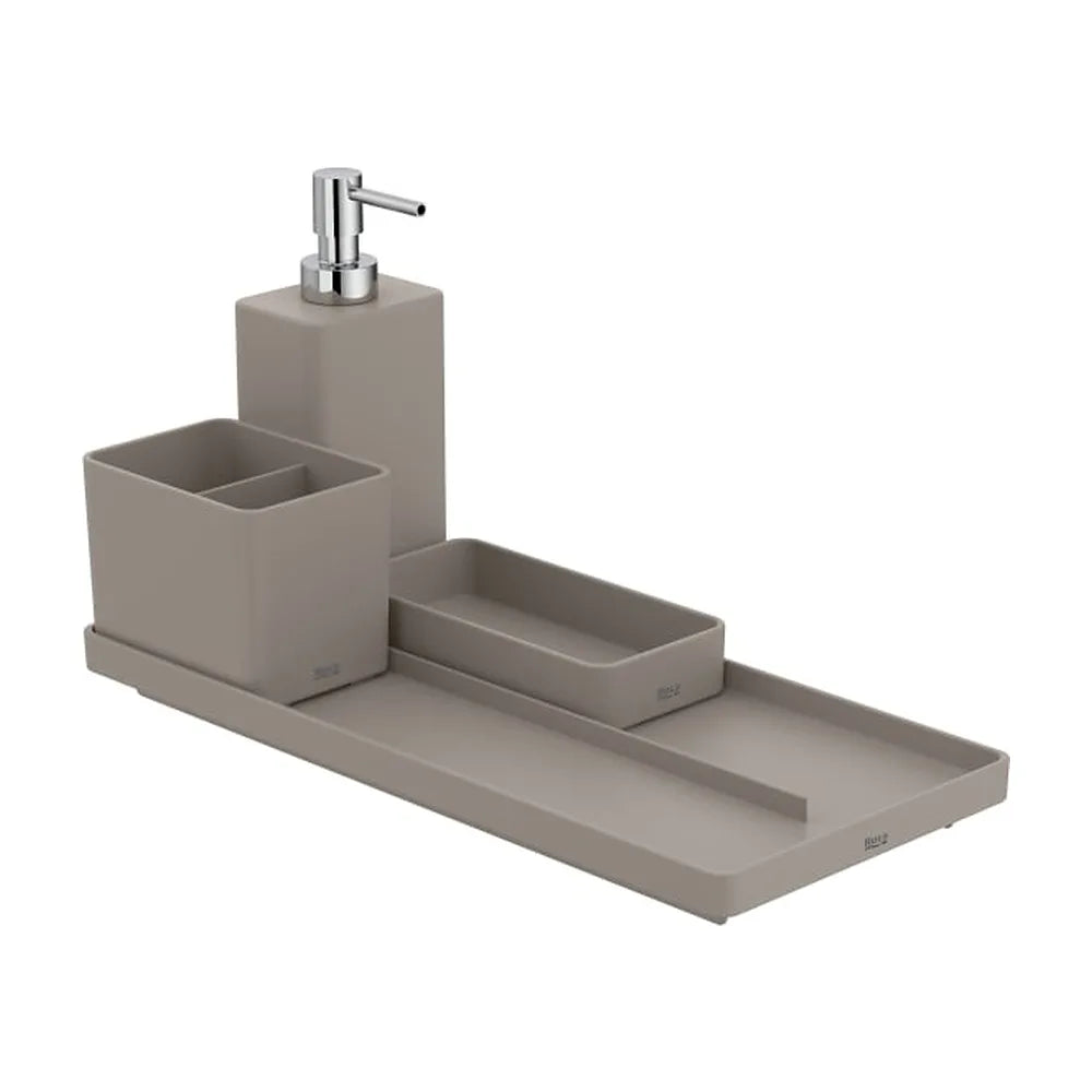 Bandeja de encimera gris mate 35x15x3 cm para lavabo mural Roca - Vista 1