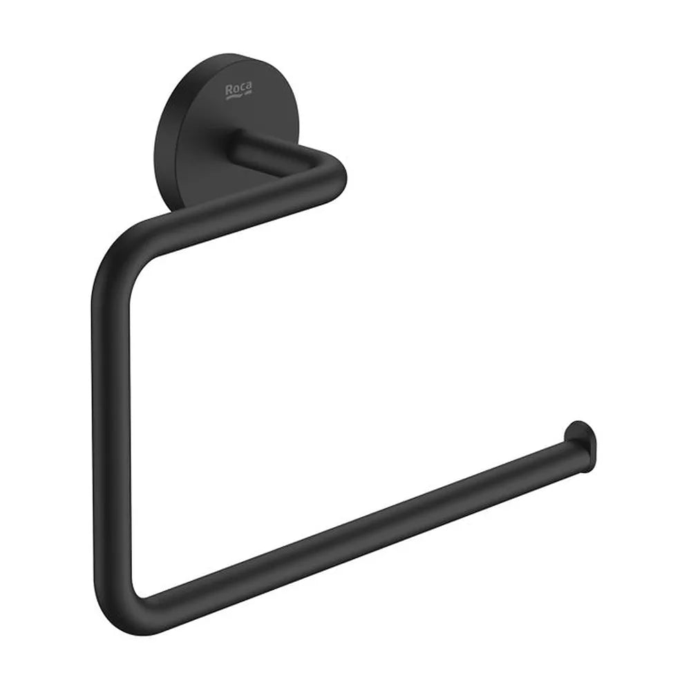 Toallero de anilla para lavabo instalación con tornillería o adhesivo negro mate Roca - Vista 2