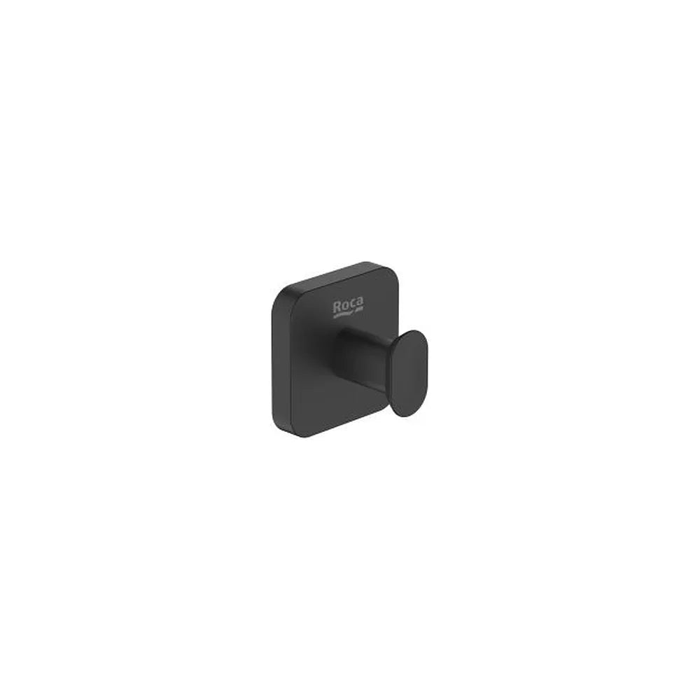Percha mural con instalación adhesiva o tornillería carga 5 kg negro mate Roca - Vista 1