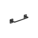 Toallero mural negro mate 30x6x5 cm con instalación adhesiva o tornillería Roca