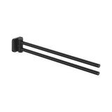 Toallero doble giratorio mural metal negro mate 37x3x5 cm Roca