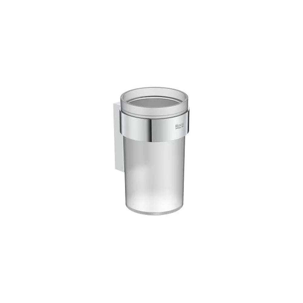 Vaso de pared para baño instalación con tornillería o adhesivo cromado Roca - Vista 1