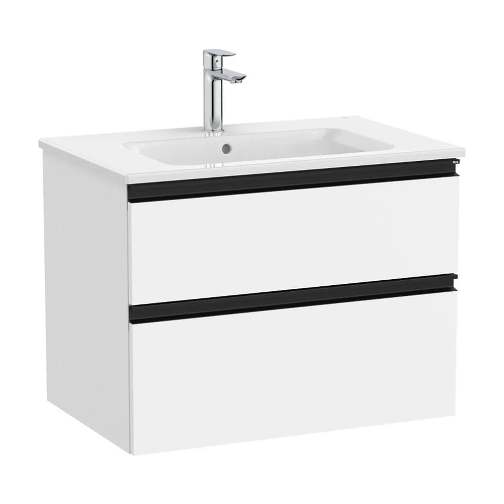 Mueble base suspendido con lavabo centrado dos cajones 70x46x54 cm Roca - Vista 2