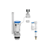Kit Completo Meccanismi Di Scarico con Azionamento a Cavo Alimentazione Inferiore Fissaggi Adattatori Pulsanti Roca