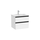 Mueble base suspendido dos cajones lavabo centrado blanco mate 60x46x54 cm Roca