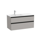 Mueble base suspendido con lavabo a la izquierda dos cajones gris mate 1005x460x537 mm Roca