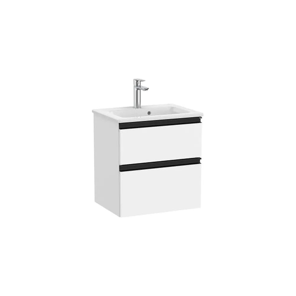 Mueble Base Compacto 2 Cajones Lavabo Centrado 50x38x54cm Colección The Gap Blanco Mate Roca - Vista 1
