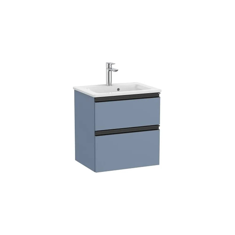 Mueble Base Compacto 2 Cajones Lavabo Centrado Azul 50x38x54cm Colección The Gap Roca - Vista 1