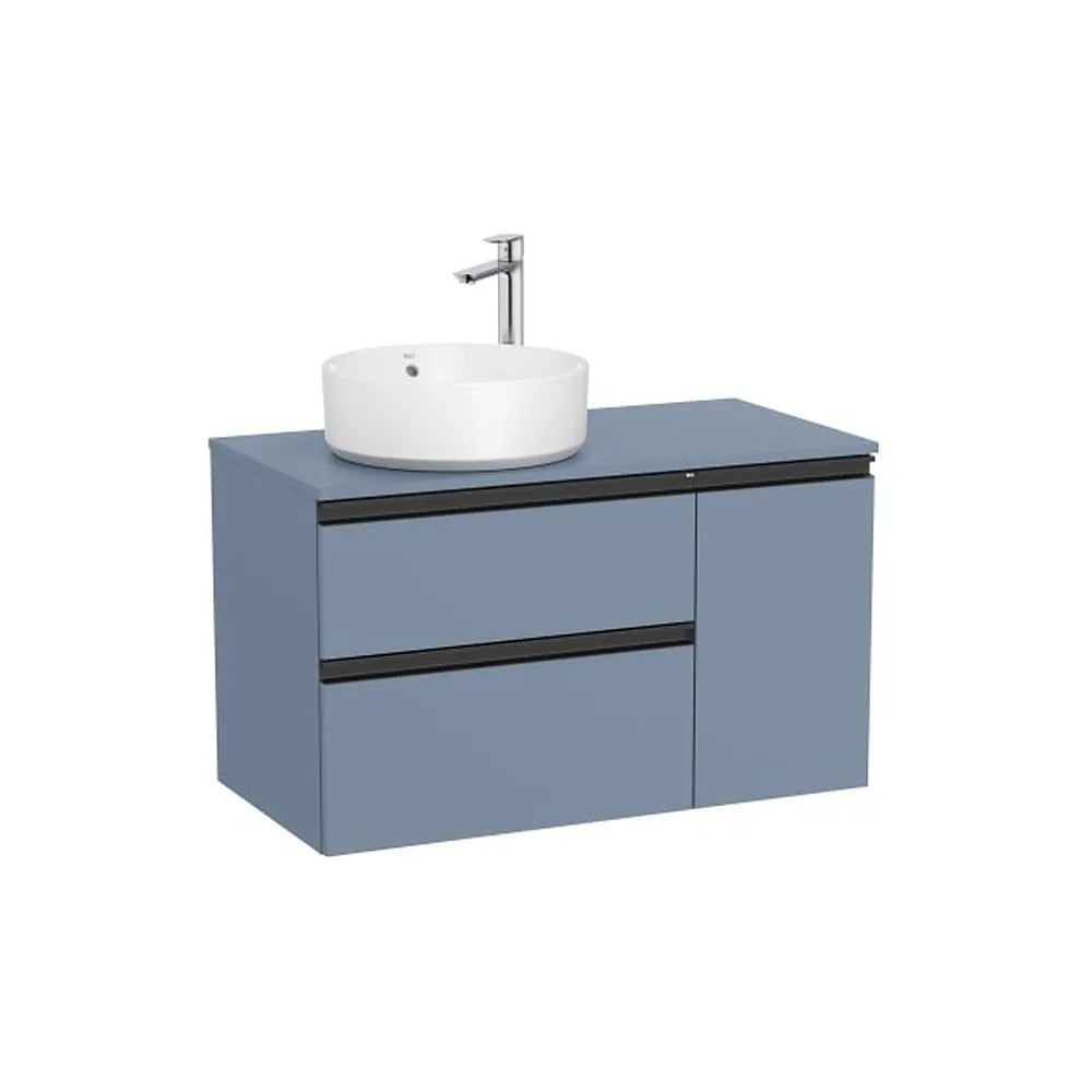 Mueble base asimétrico con dos cajones y una puerta para lavabo sobre encimera izquierda 90x46x53 cm Roca - Vista 1